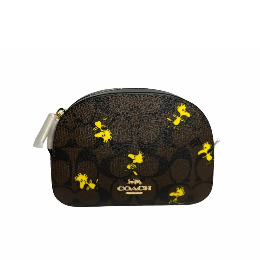 Coach Peanuts Mini Serena Crossbody Bag With Woodstock Print